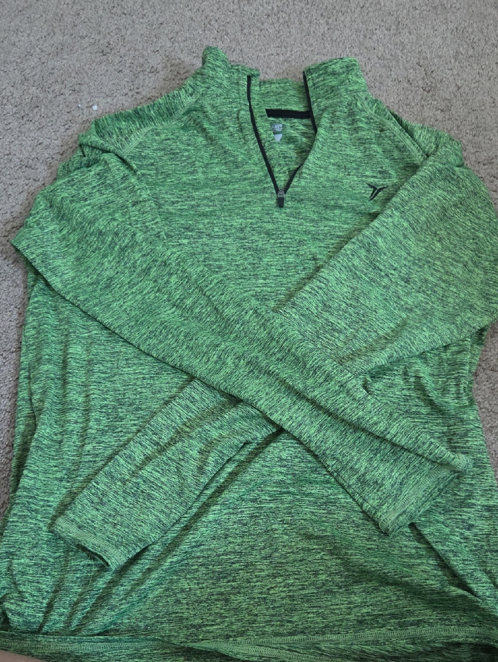 Old Navy Men's Heathered Lime Green Quarter-Zip Pullover